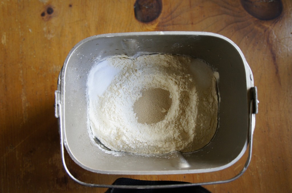Bread maker with ingredients